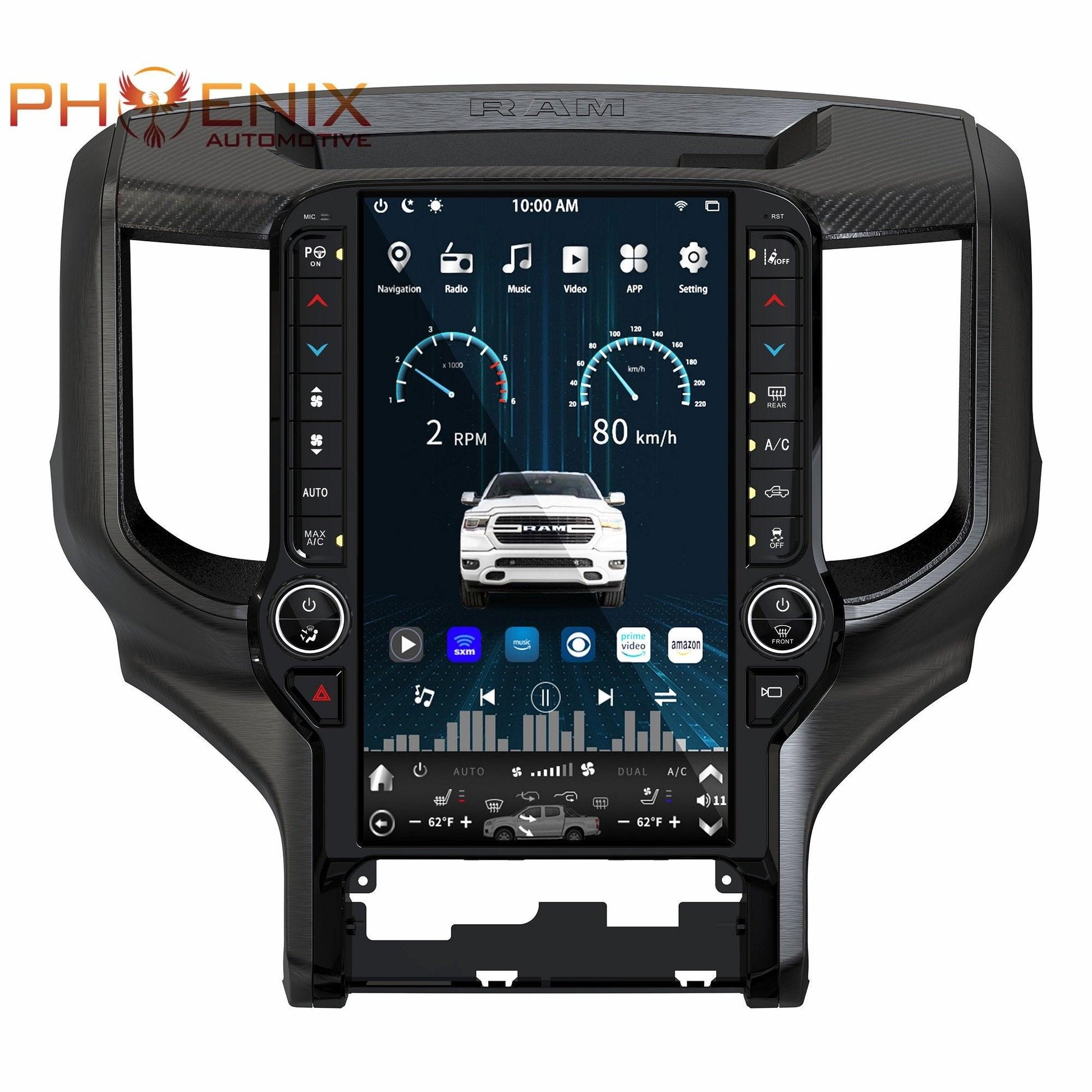 [Open box] 13.6” Android 10 Vertical Screen Navigation Radio for Dodge Ram 2019- 2022 - Smart Car Stereo Radio Navigation | In-Dash audio/video players online - Phoenix Automotive