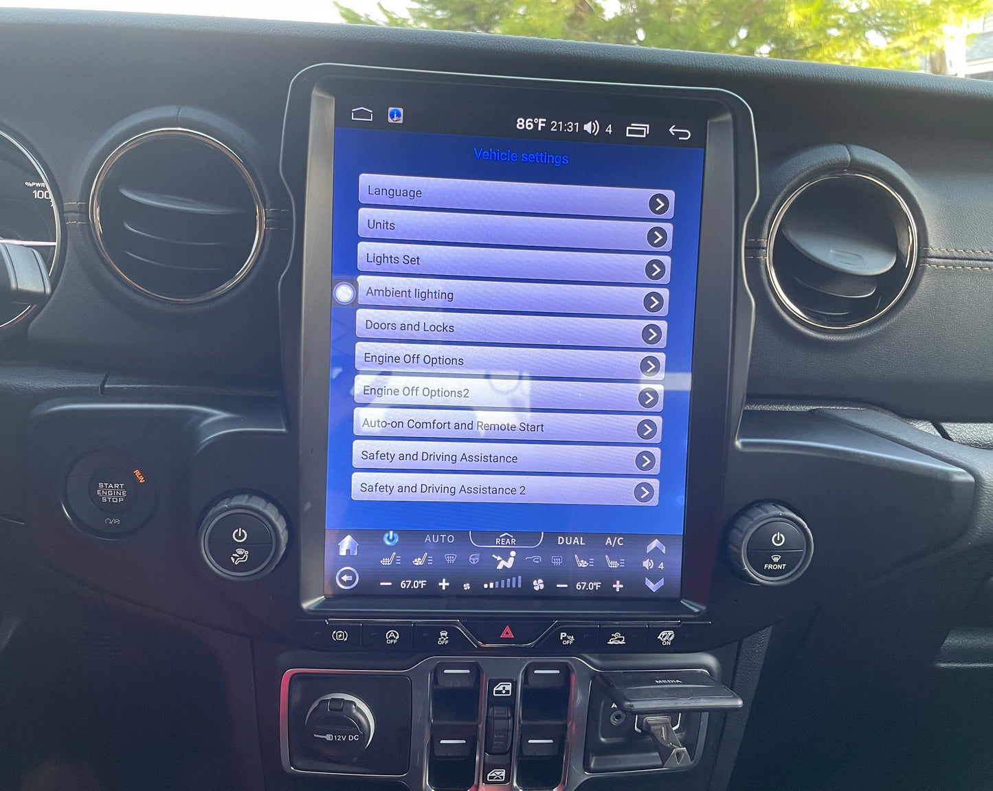 12.1” Android 13 Vertical Screen Navigation Radio for Jeep Wrangler JL 2018 - 2023 In-Dash audio/video players head unit stereo online Phoenix Automotive Android Radio Tesla-style T-style XL Large screen Vertical screen big screen Linkswell inc x knob joying Aucar auto AutoTecPro Navigation Systems Rhino dasaita American muscle nifty city merge screens seicane car radio